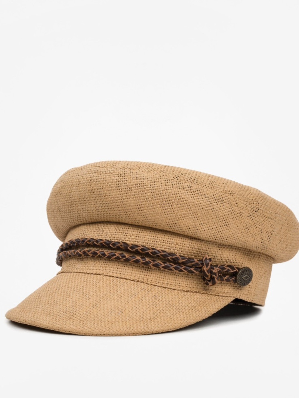 Brixton Braided Trim Straw Fisherman Cap - Tan - Picture 2 of 6